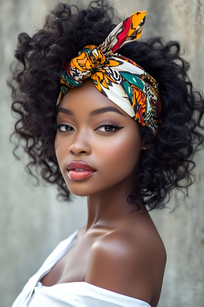 Afro Puff with a Statement Headband