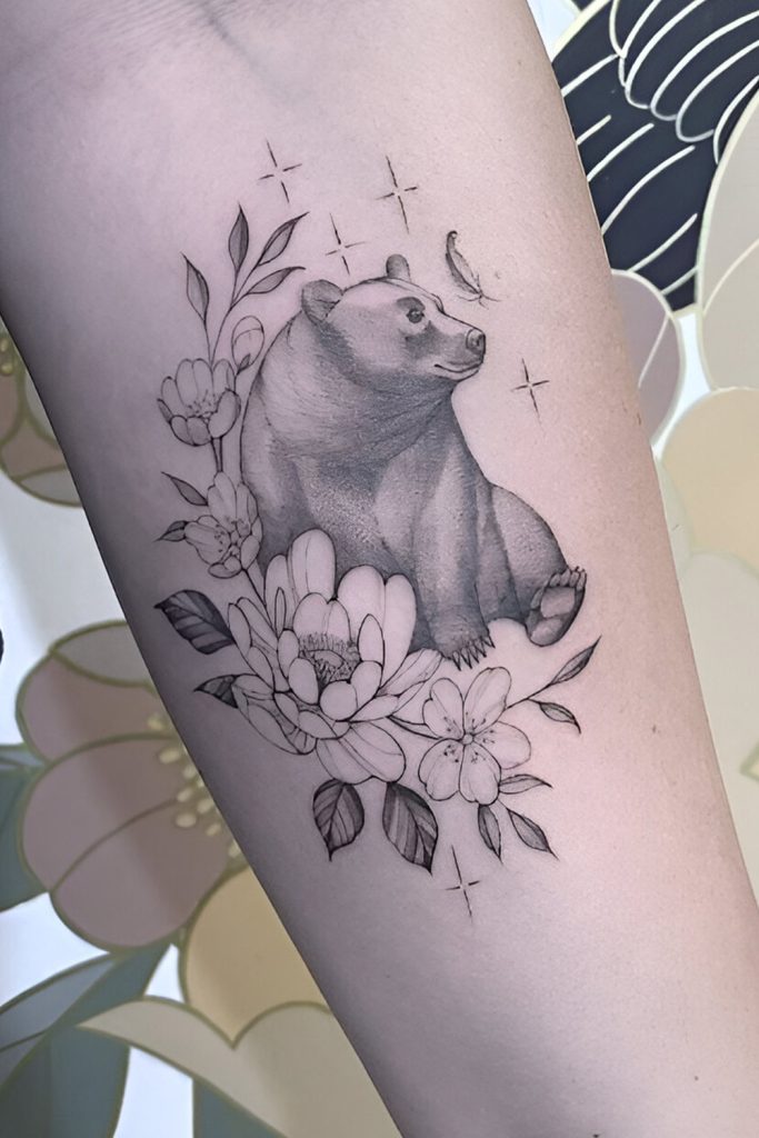 Bear with Forest Scene