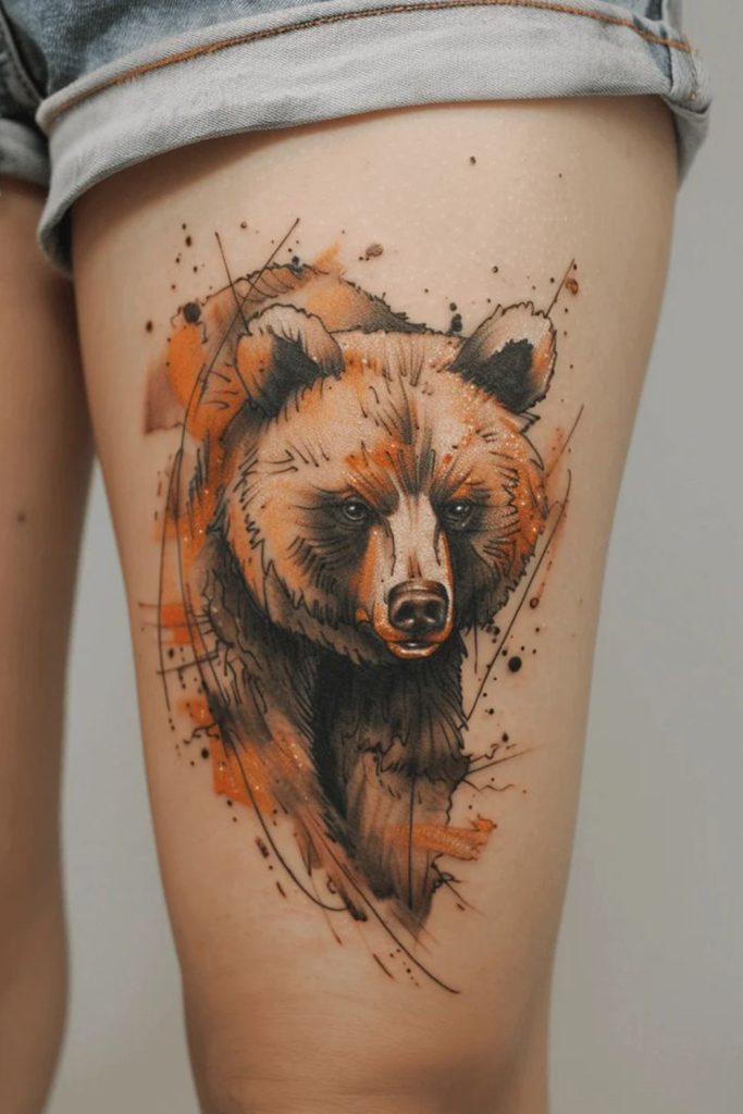 Bear with Forest Scene