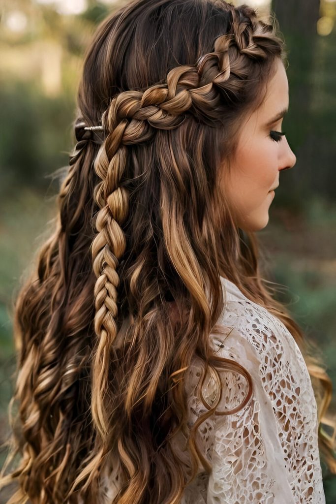 Boho Half Up Fishtail