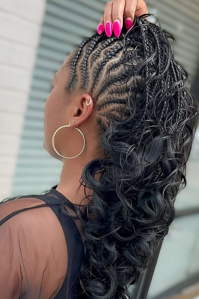 Braided Mohawk with Beads
