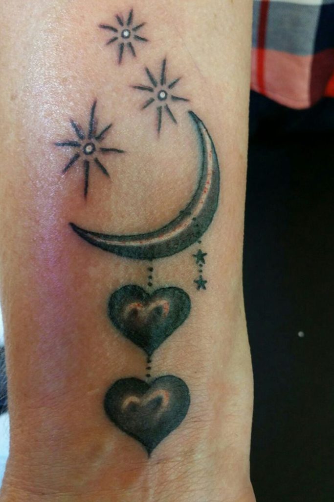 Celestial Love Moon and Stars
