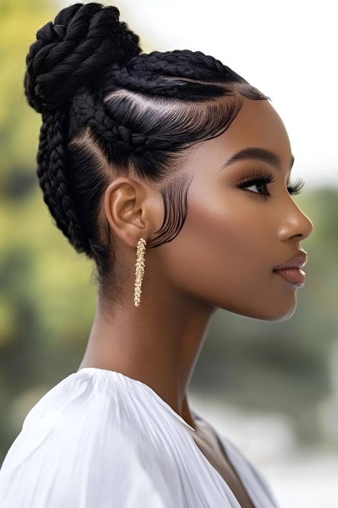 Cornrows with a Low Bun