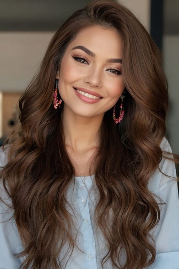Curly Waves with Voluminous Side Part