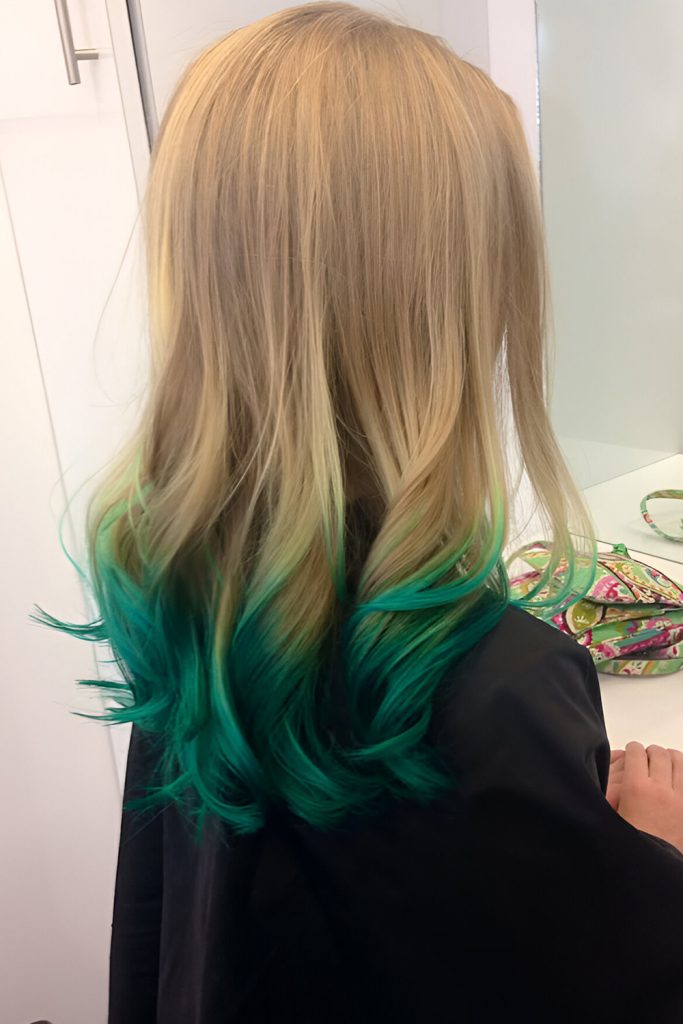 Dip Dyed Green Ends