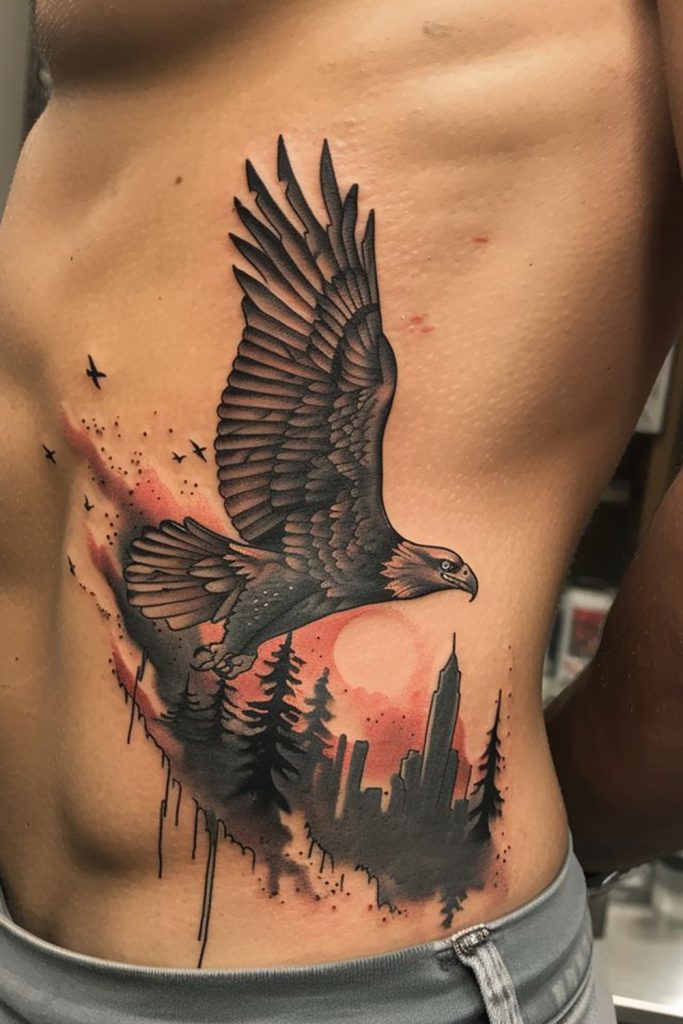 Eagle in Flight Tattoo