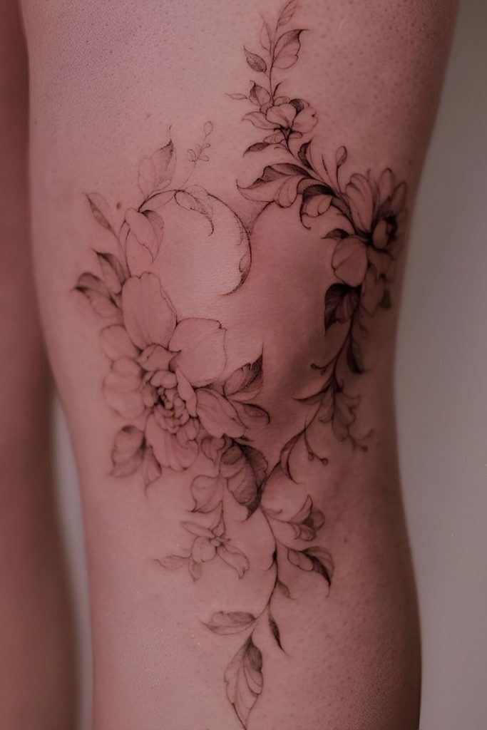 Floral Design for Knee Cap