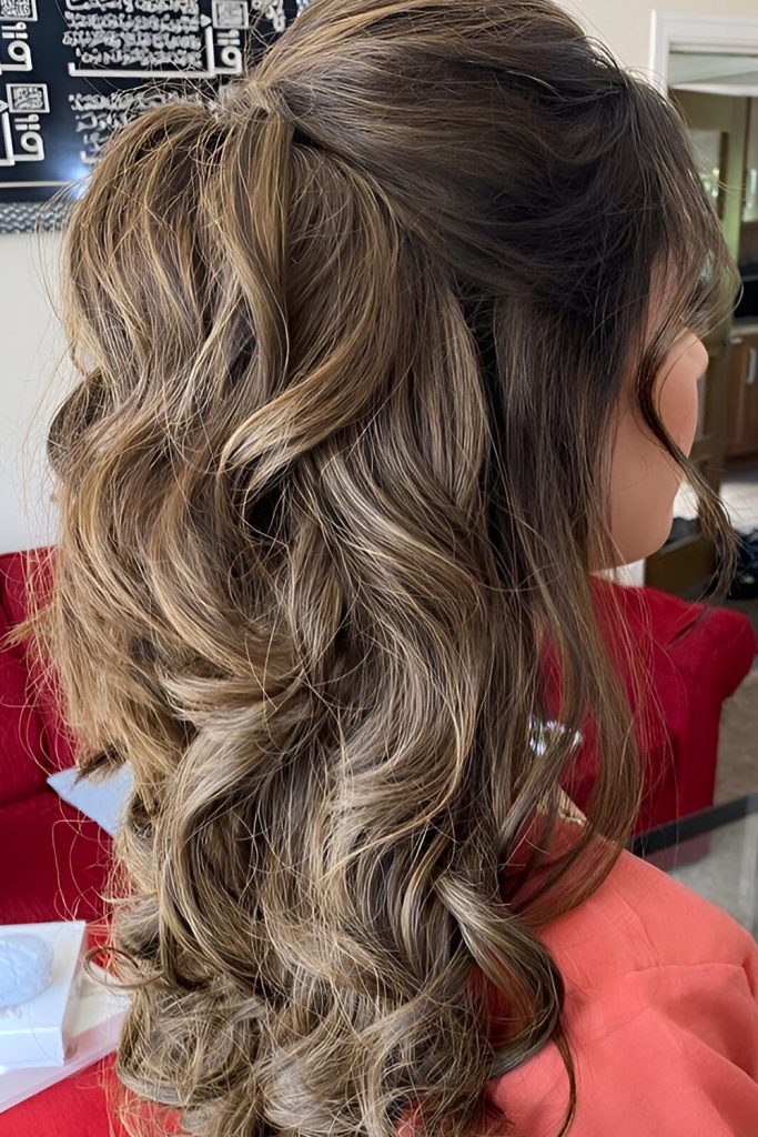 Half Up, Half Down with Loose Curls