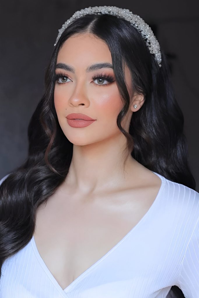 Loose Waves with a Tiara or Headband