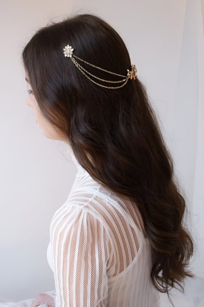 Slicked Back Waves with Hair Chains