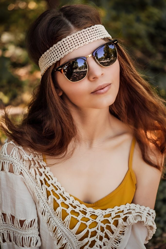 Textured Waves with a Leather Headband