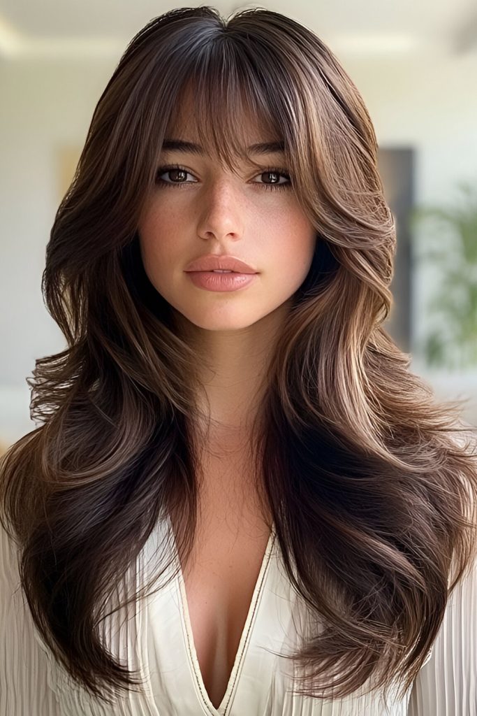 Toffee Brunette with Face Framing Layers
