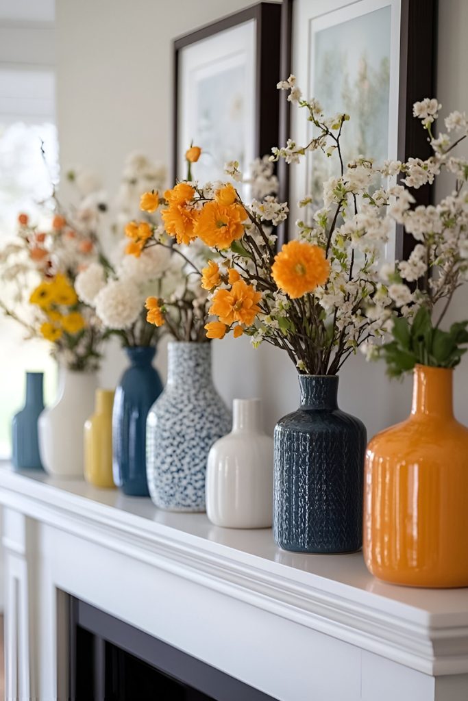 Update Your Fireplace Mantel with Spring Details