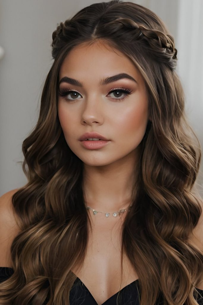 Waterfall Braid with Flowing Hair