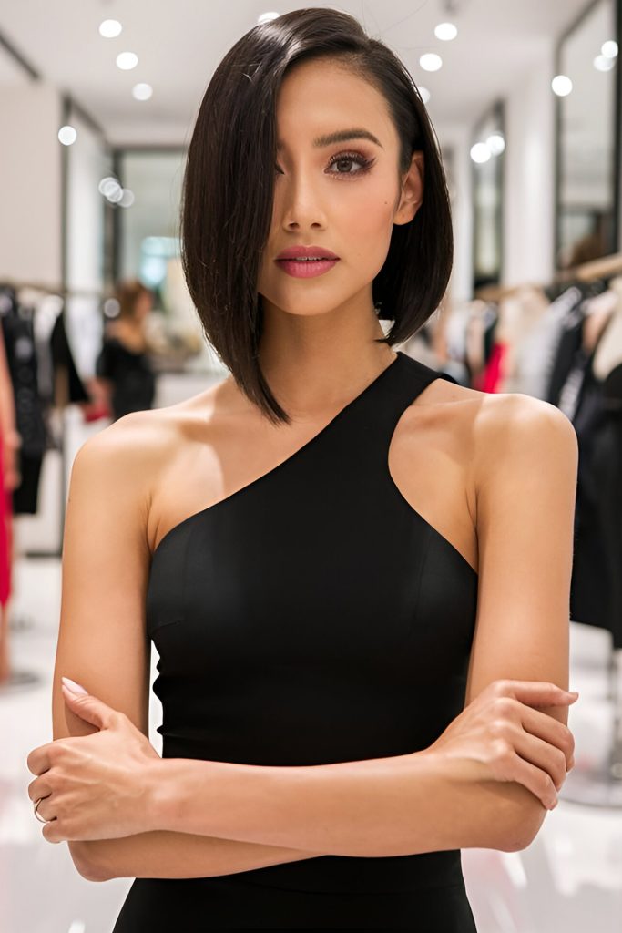 Asymmetrical Bob for a Stylish, Fashion Conscious Look