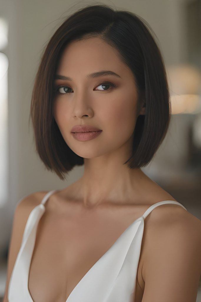 Blunt Bob Sleek and Sophisticated for a Polished Summer Look