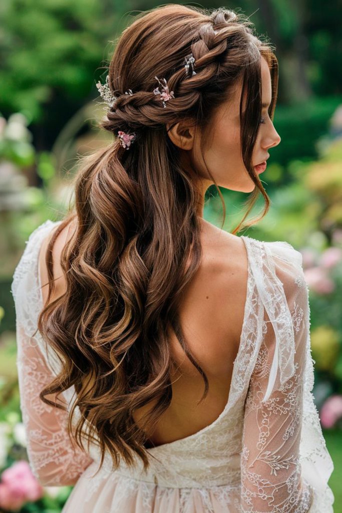 Bohemian Braided Crown with Loose Waves
