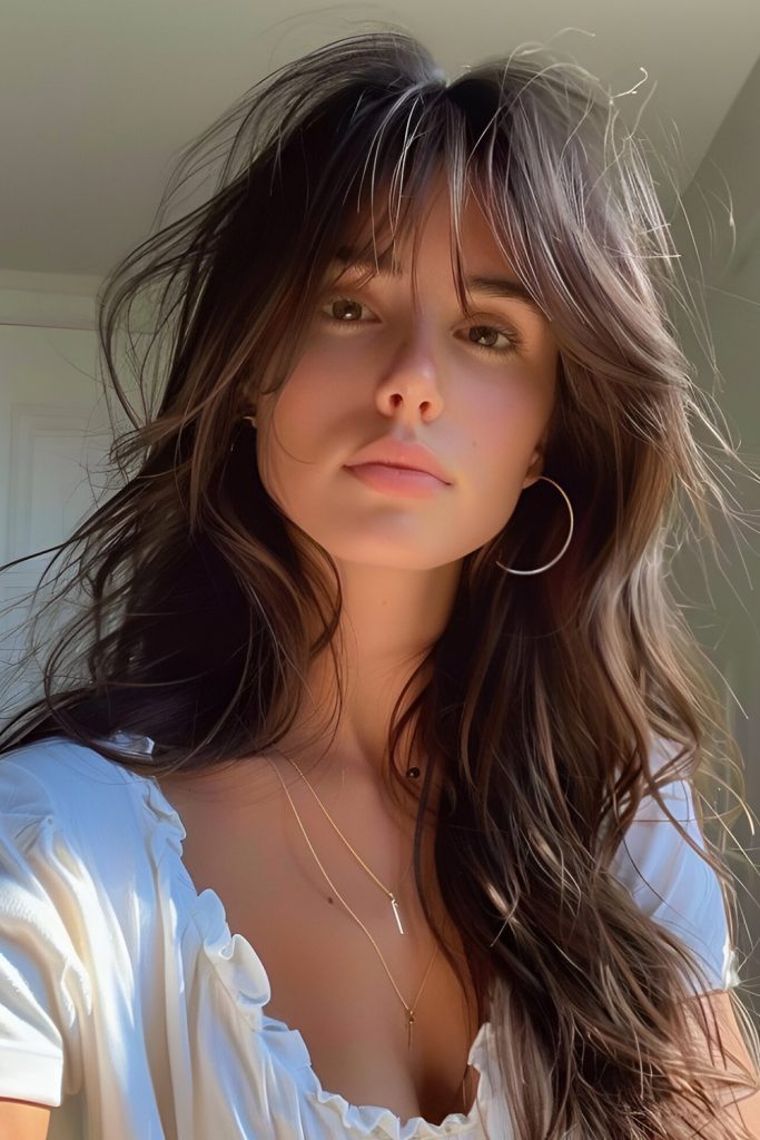 Boho Chic Layers with Curtain Bangs