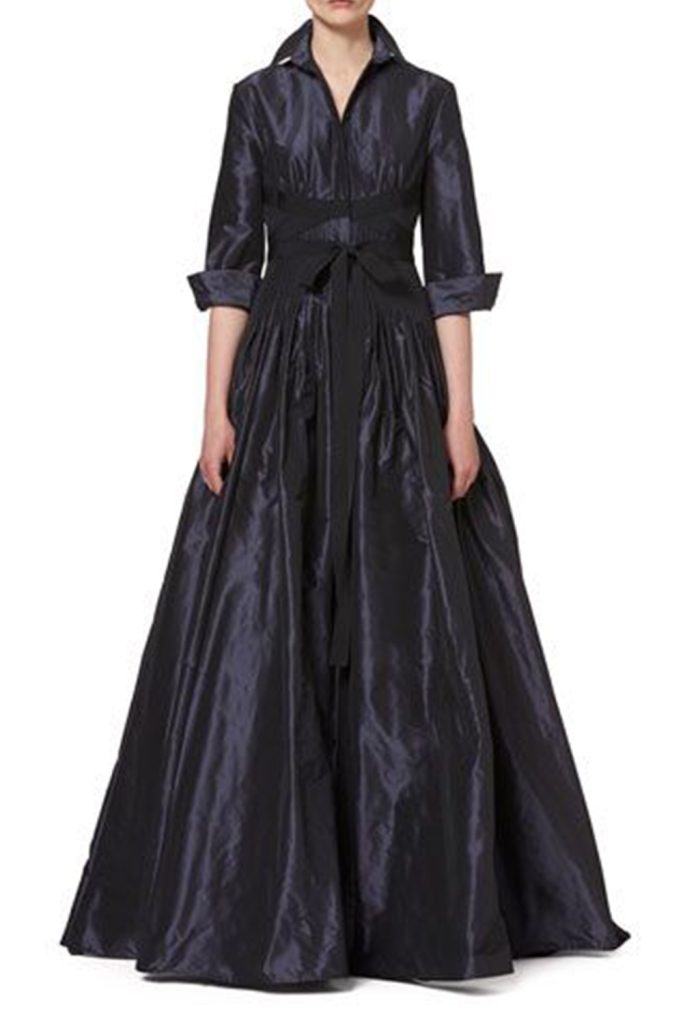 Carolina Herrera Pleated Chiffon Dress