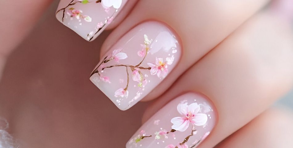 Cherry Blossom Nail Art for an Elegant and Nature Inspired Look