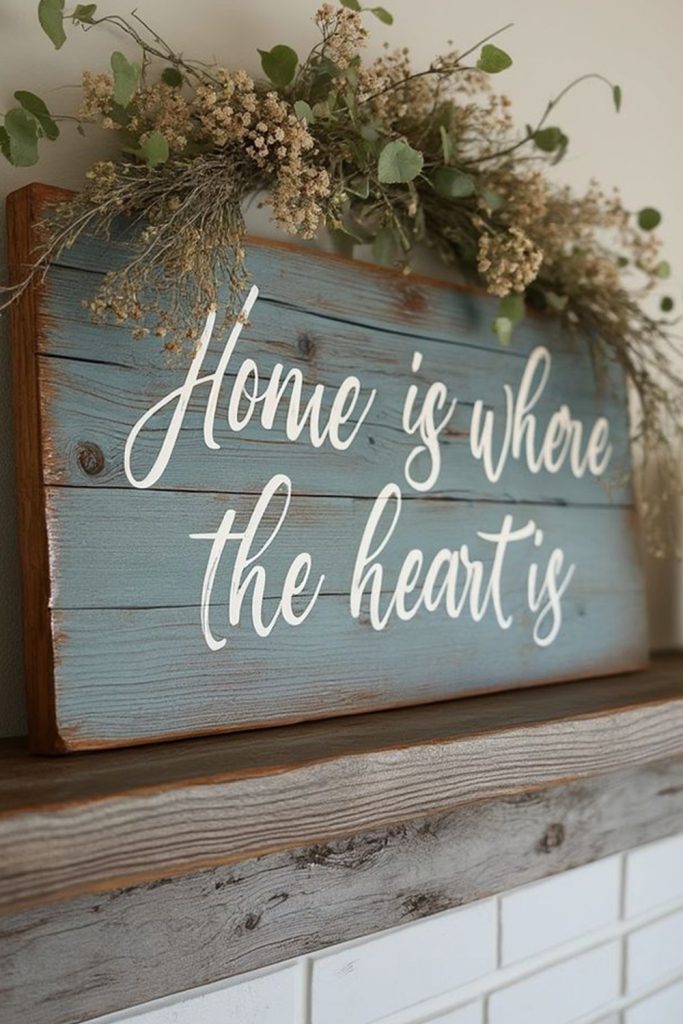 Distressed Wooden Frames and Signs Personalized Rustic Wall Art