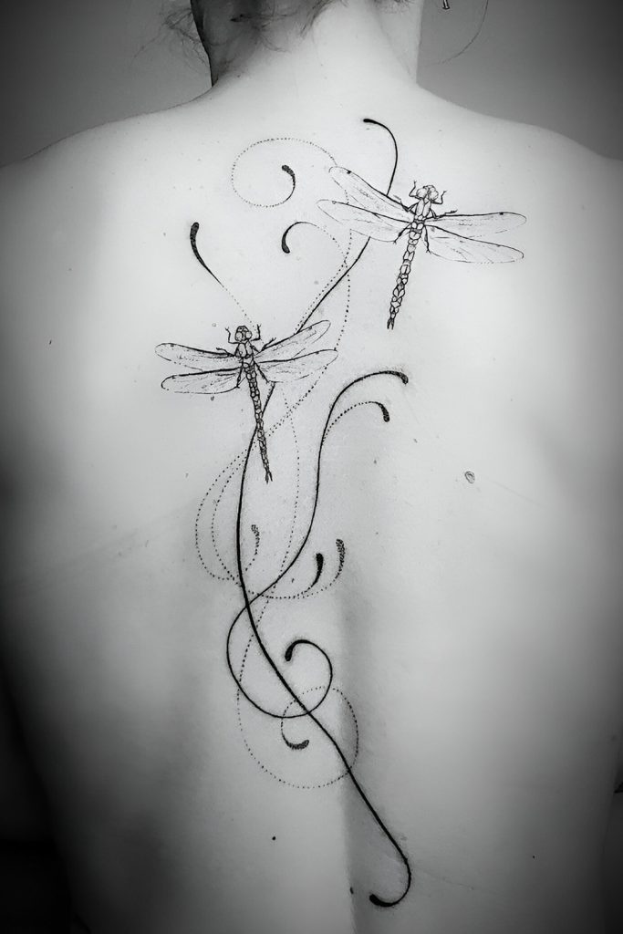 Dragonfly and Hummingbird Tattoos