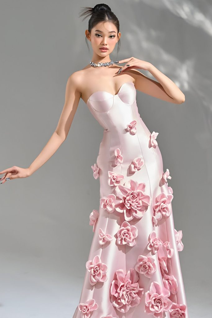 Enchanted Florals Dresses with 3D Flower Appliqués