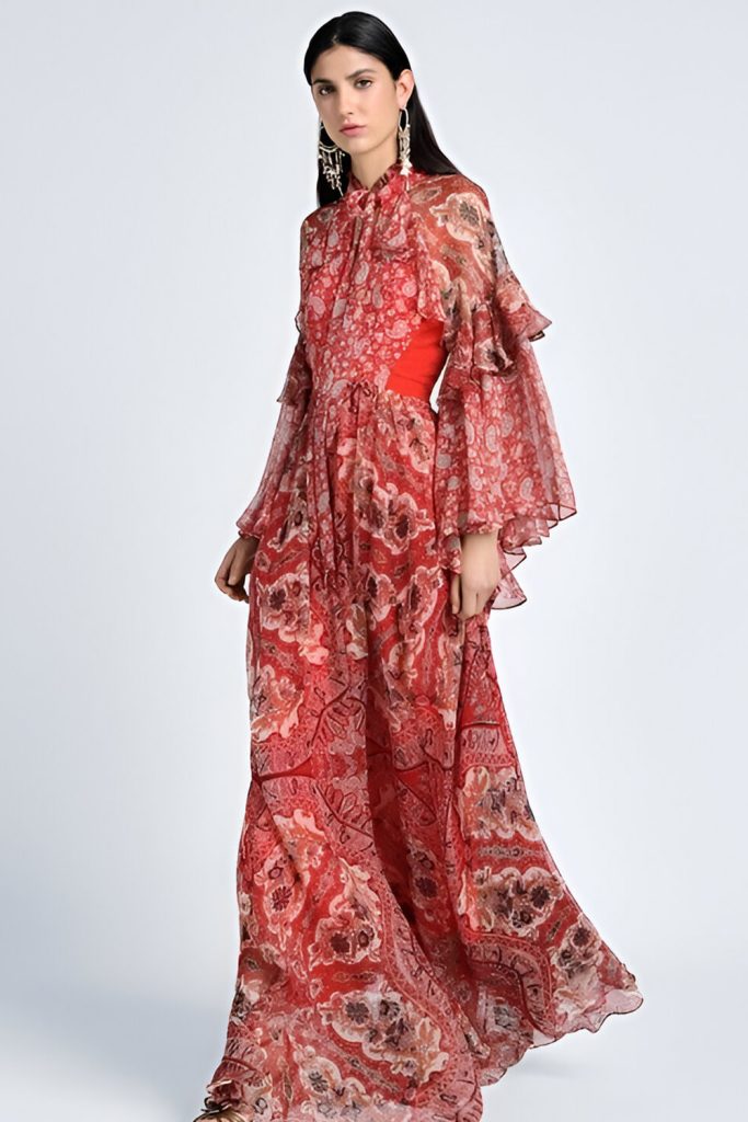 Etro Printed Silk Maxi Dress