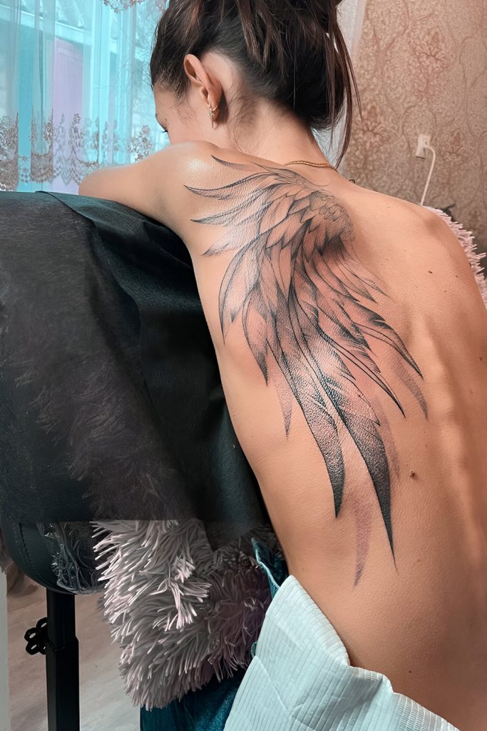 Feathered Back Tattoos – Delicate and Refining