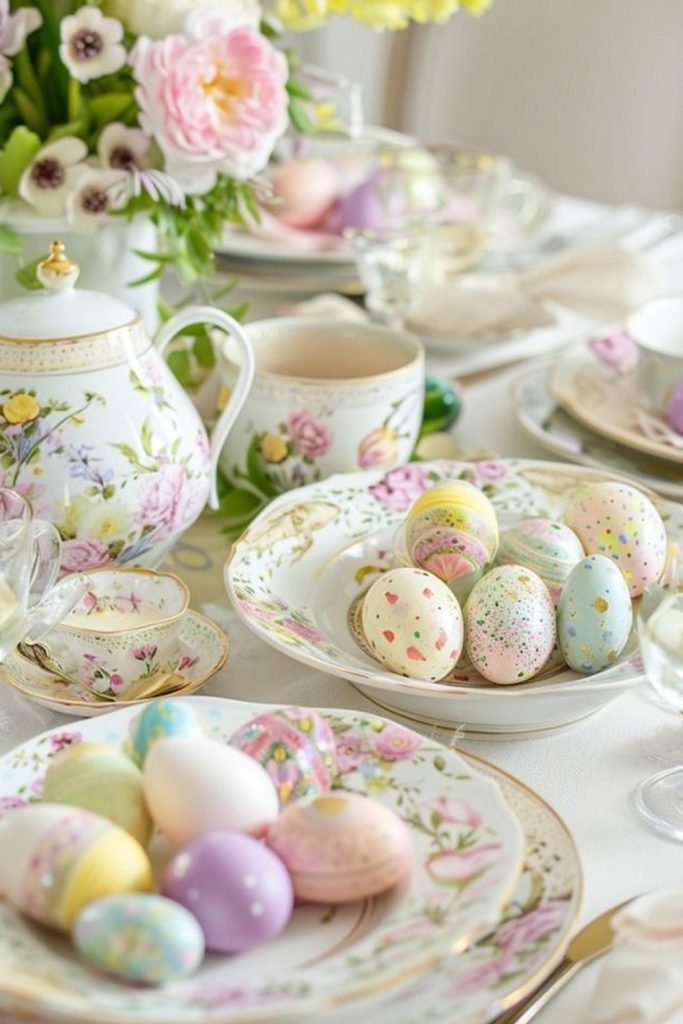 Floral Printed Easter Tableware for Dining Experience