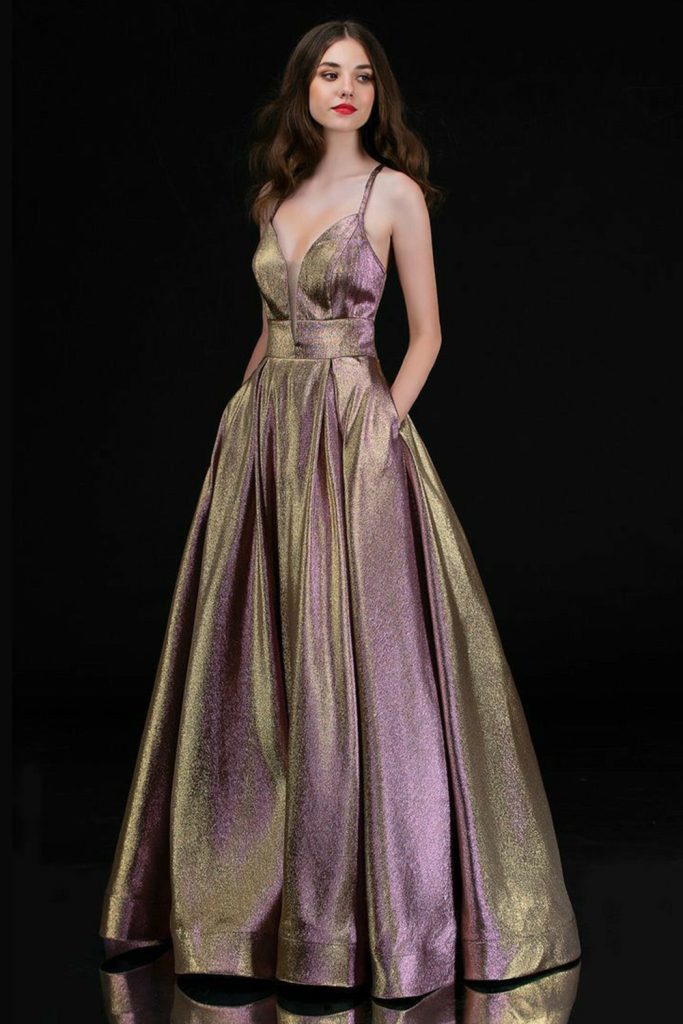Futuristic Fantasy Metallic Shimmer Gowns