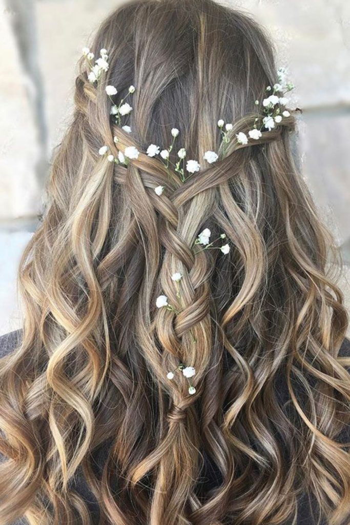 Half Up Twisted Fishtail Loose Curls