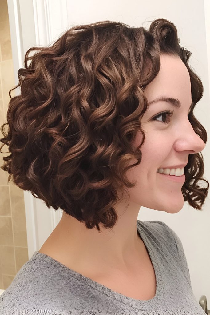 Inverted Curly Bob A Contemporary, Angled Style for Extra Drama