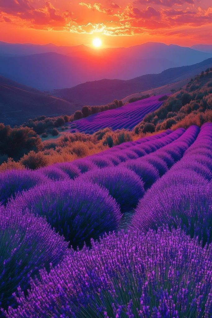 Lavender Fields at Sunset A Calming and Fragrant Retreat