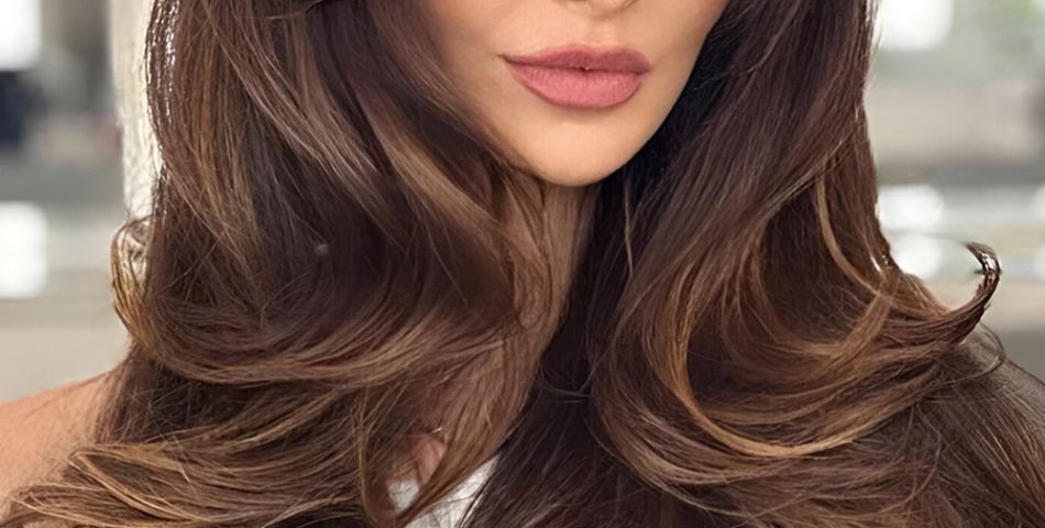 Long Layers with Curtain Bangs and a Deep Side Part
