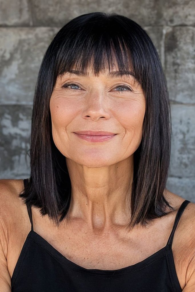 Micro Bangs with a Sleek Cut High Fashion and Bold