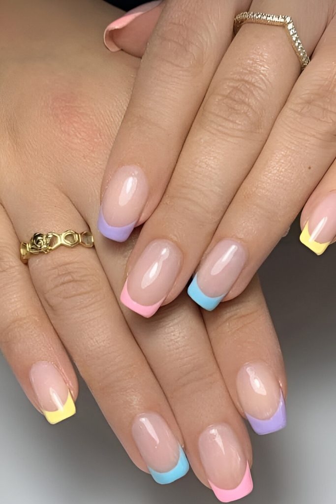 Pastel French Tips – A Soft & Chic Spring Twist