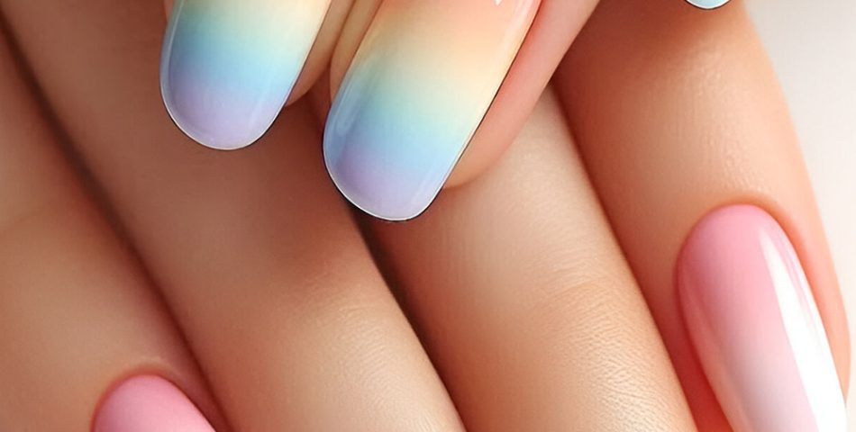 Pastel Rainbow Nails for a Fun and Playful Aesthetic