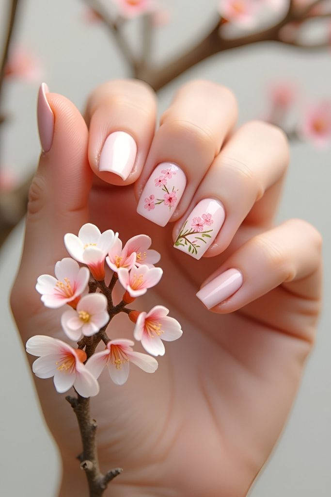 Peach Blossom Nails