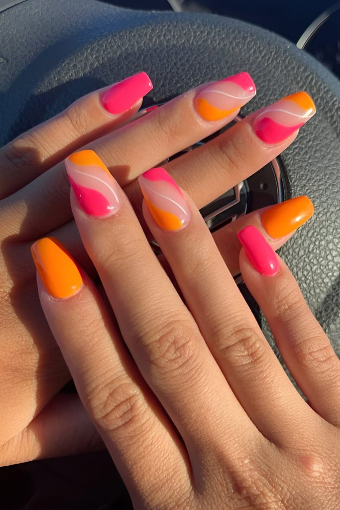Pink & Orange Color Block