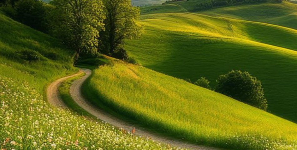 Rolling Green Meadows Nature's Fresh Awakening