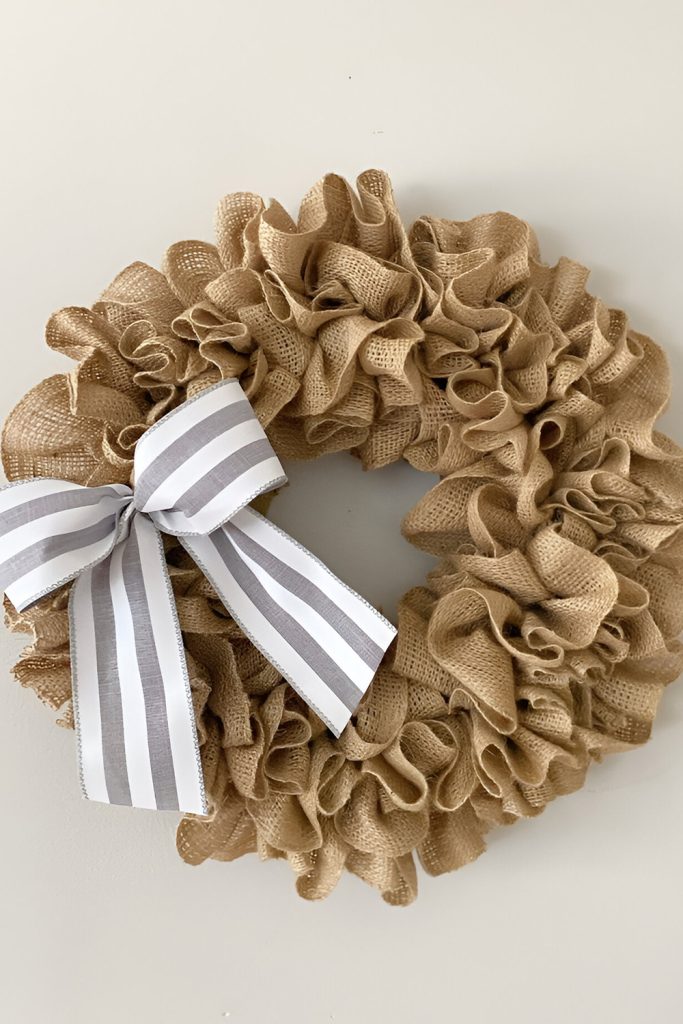 Rustic Burlap Wreaths for Farmhouse Ambiance