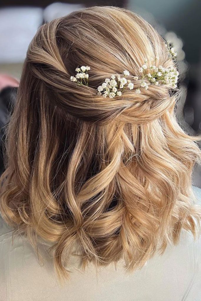 Short Hair Half Up Braided Bun