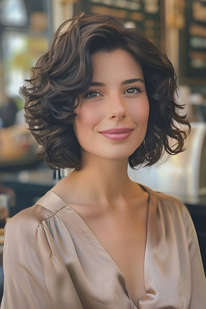 Side Parted Medium Curly Bob A Stylish and Versatile Haircut
