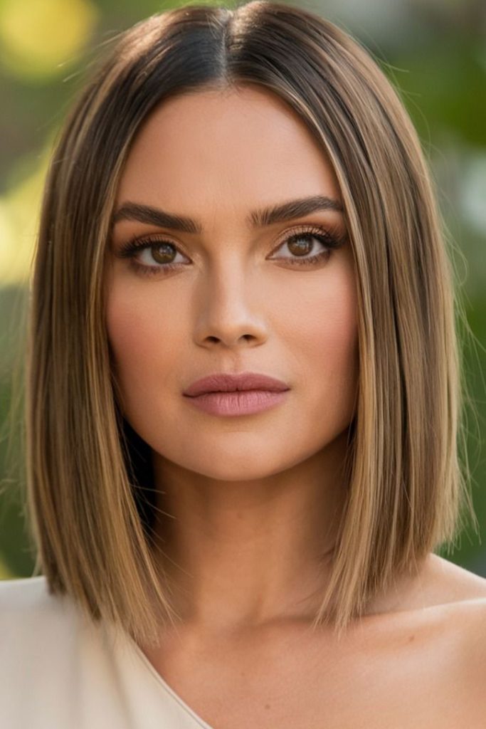 Straight and Sleek with Middle Part Minimalist Chic