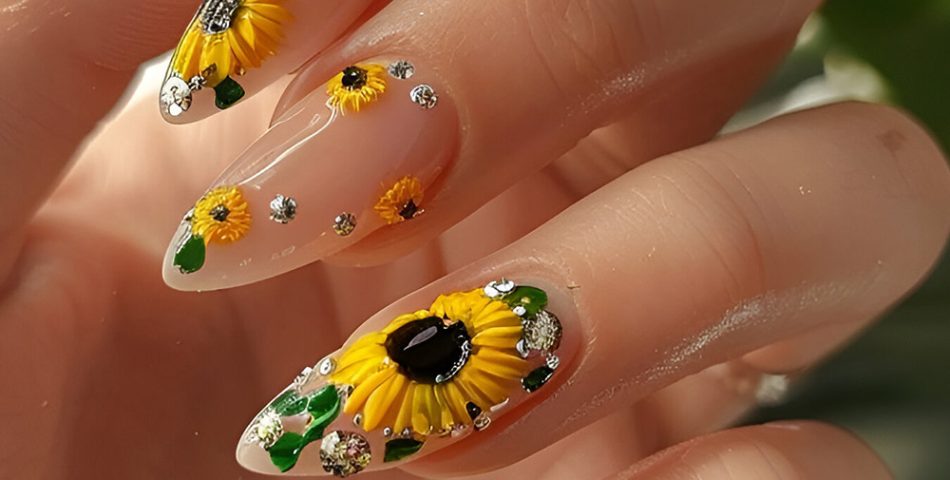 Sunflower Nail Art for a Bright, Bold Statement