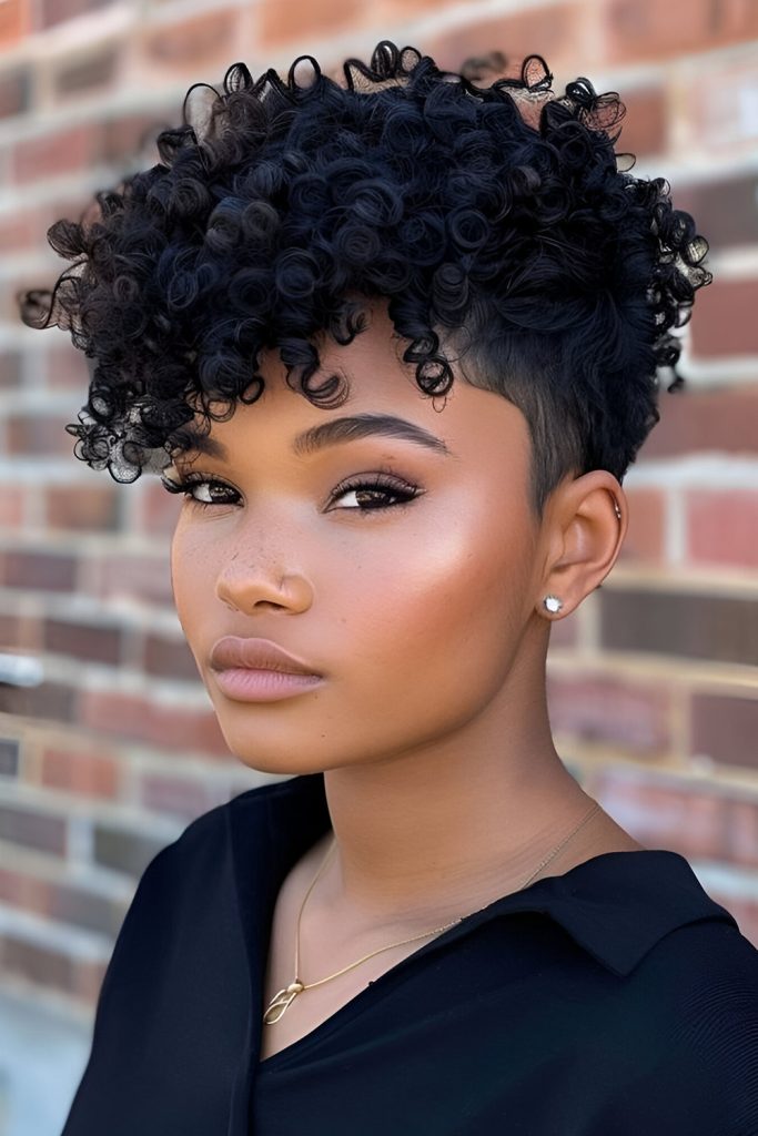 Tapered Afro with Defined Curls for a Soft and Natural Look