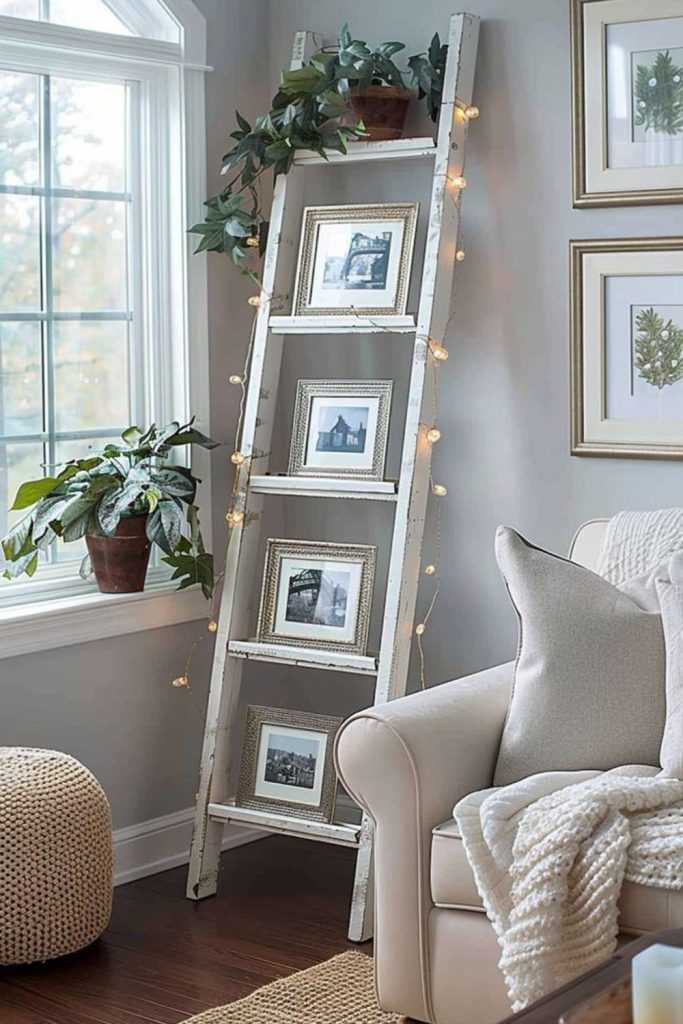 Use a Vintage Ladder as a Decorative Display Piece