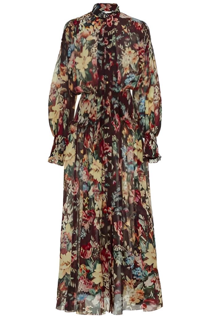 Zimmermann High Neck Ruffled Maxi Dress