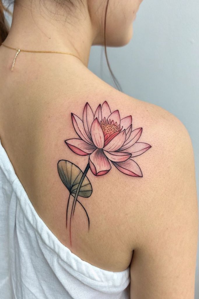 A Sacred Botanical Tattoo Symbolizing Enlightenment